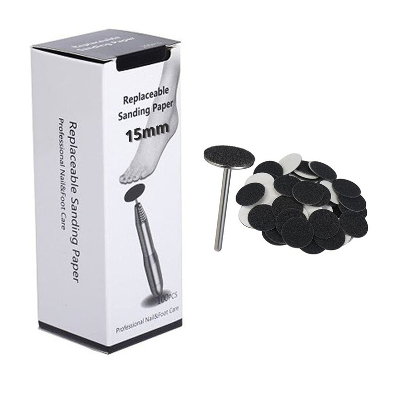 Natury Nails 100 Pieces Interchangeable Sanding Discs with 15mm Base