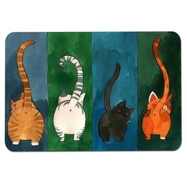 Cat Pattern Non slip Welcome Doormat Carpet Mat Indoor Outdoor Entrance (S)