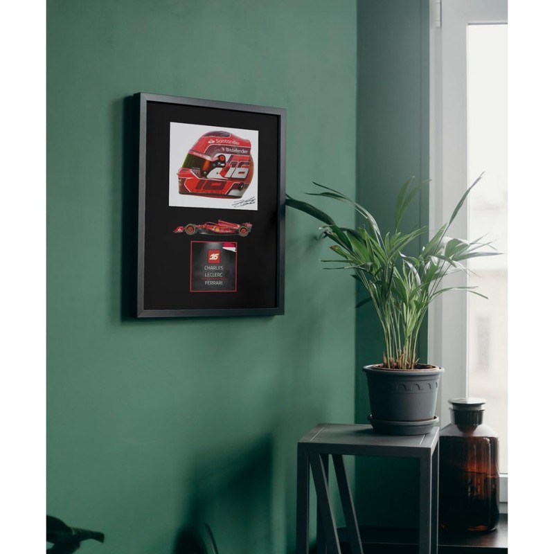 Lap Legends Charles Leclerc (Car) Framed Display Gift with Reproduced