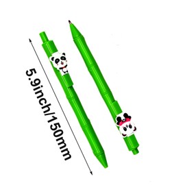 Maydahui 12 Pcs Cute Panda Bear Pens Retractable Green Bamboo Kawaii Panda Gel Pens Lovely Animal Black Ink for Shcool Office Supplies Party Favors