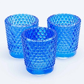 Richland Votive Candle Holders Hobnail Blue Set of 12