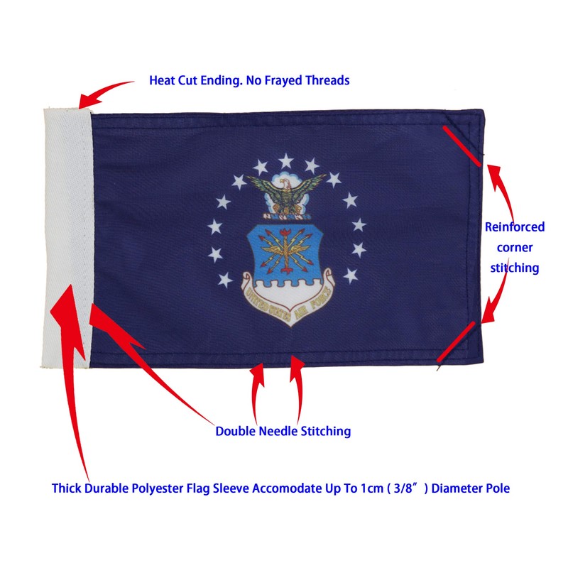 Hot Rides Durable Motorcycle Flag US AIR Force 6 x