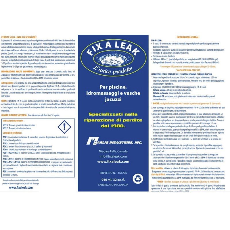 Fix-A-Leak by Marlig for Swimming Pool Spa Hot Tub Leaks