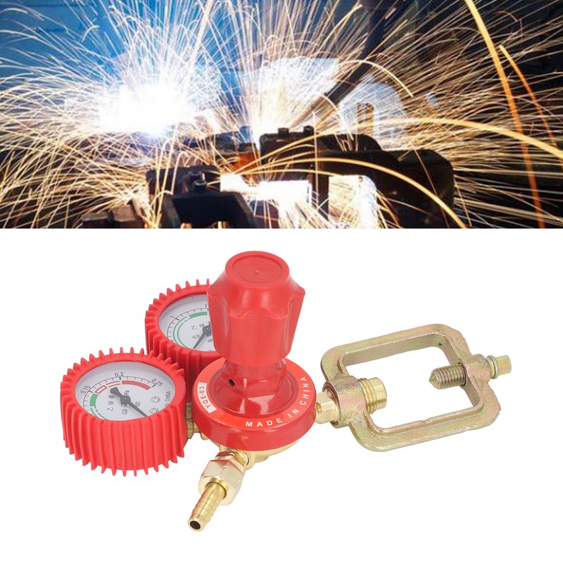 Acetylene Pressure Reducer 8mm Inlet Port Dual Display Shockproof Acetylene