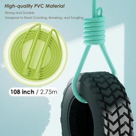 POCFOINY - Cuerda de saltar para saltar la velocidad, cuerda ligera de saltar amarilla y verde