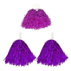 3 Pieces Cheerleader Hand Flower Ball, Cheerleading Hand Flower, Cheerleading Color Ball, Hand Flower Ball with Handle, Bright Velvet Ball, Used for Sports Events, Celebrating Cheering