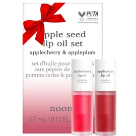 NOONI NOONI Korean Vegan Appleseed Lip Oil Set - Applecherry & Appleplum + Korean Cleansing Oil - Snow Aqua 0 LHA Toning Pore Care Korean Facial Oil Cleanser, 6.76 fl.oz Bundle