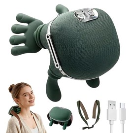 Massager, 4D Neck Massager with Heat, Electric Shoulder Massager, 3 Massage Levels & 2 Temperature Levels, Relieves Muscle Tension and Fatigue, for Home, Office, Travel