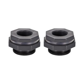 M METERXITY 2 Sets PVC Bulkhead Fitting Thread Bulkhead Water Tank Connector with Plug Fitting for Aquarium Rain Bucket G1 Thread Gray