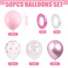 50Pcs Pink Bow Balloons for Party Decorations, 12 Inch Coquette