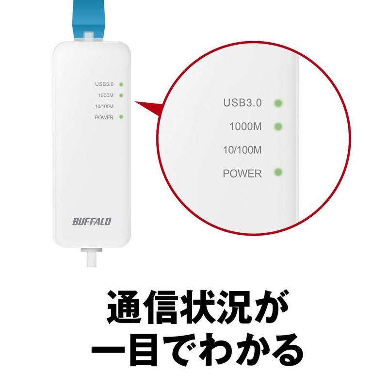 Buffalo LUA4-U3-CGTE-WH Wired LAN Adapter White Gigabit Type-C USB 3.1