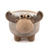 Napco 52857 Happy Moose Brown 5.25 x 4.5 Inches Ceramic