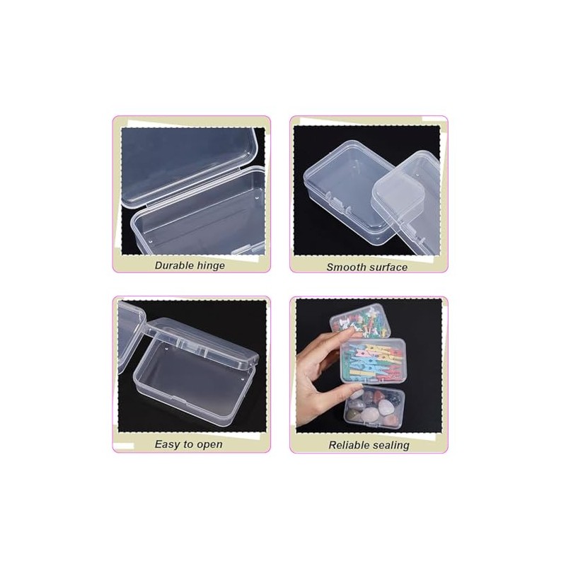 Mini Joyero Transparente, 24 Contenedores Pequeños de Plástico Transparente Con