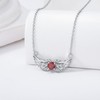 BETHZA Natural Garnet Angel Wing Necklace 925 Sterling Silver Real
