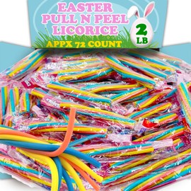 Easter Candy TwizzlerLicorice Strawberry Blast, Bulk 2 Lbs Pastel Colored Strawberry Flavored Pull-n-Peel Twists, Individually Wrapped For Egg Hunts And Easter Basket Fillers, Kids Goody Bags