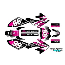 Graphics kit for Honda CRF100 (2004-2010) Turbo Series Magenta 21 Mil-Dirt Pit Bike Motorcycle Stickers,Dirtbike Racing Decal Automotive Motocross Accessories no Plastics