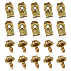 Auto Dynasty 20 Pcs Metal M6 Extruded Body Bolt U-Clip Kit Fasteners Pin Rivets Car Clips Set Door Trim Panel Fender Bumper Clips Kit Fit for Infiniti G35 G37 FX35 FX45 EX35, Nissan 350Z 370Z