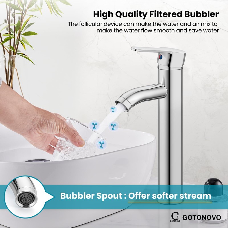 gotonovo Vessel Sink Faucet Modern Bathroom Faucet 1 Hole Deck