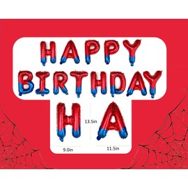 Spider Theme Happy Birthday Banner Balloons Party Decorations Cobweb Pattern Letters Signs Superhero Party Supplies for Kids