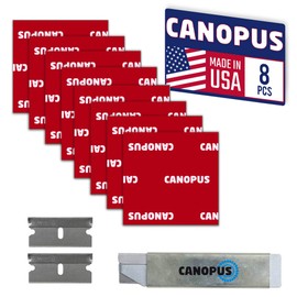 CANOPUS Mounting Square Tape Double Sided, Adhesive Pads Foam Tape, 5952 Roll, 8-PCs 1.5 in x 1.5 in Square Pack, with Box Cutter (1PC) and Razor Replacement (2PCs)