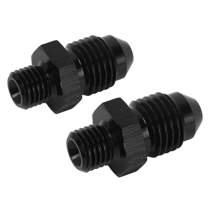 1 Pair AN4 to M8 Oil Cooler Fitting Adapter Black