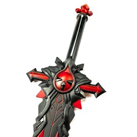 40inch Fantasy Foam Sword Wolf Gravestone, Black & Red High Density Foam for Cosplay and Collection Genshin Impact, Red & Black