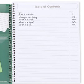 Five Star Interactive Notetaking Spiral Notebooks, 3 Pack, 1-Subject, Wide Ruled Paper, 11" x 8-1/2", 100 Sheets, Forest Green, Fire Red, Pacific Blue (929986-ECM)