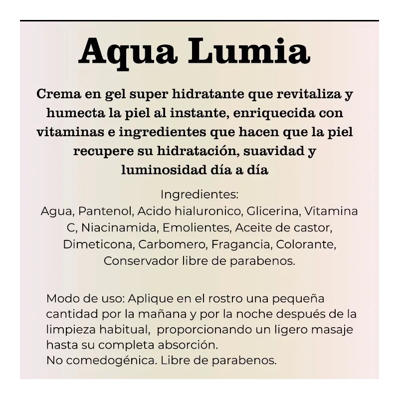 Crema Gel Hidratante Con Ácido Hialurónico De Alta Absorción Mixta