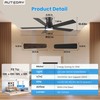 Autoday Ceiling Fans with Lights, 52 Inch Low Profile Ceiling