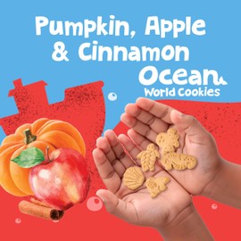 Get'ems! from Gerber Pumpkin, Apple & Cinnamon Ocean World Cookies, Kids Snack Made with Real Veggies & Fruits, Iron & Vitamin E - 4 pack
