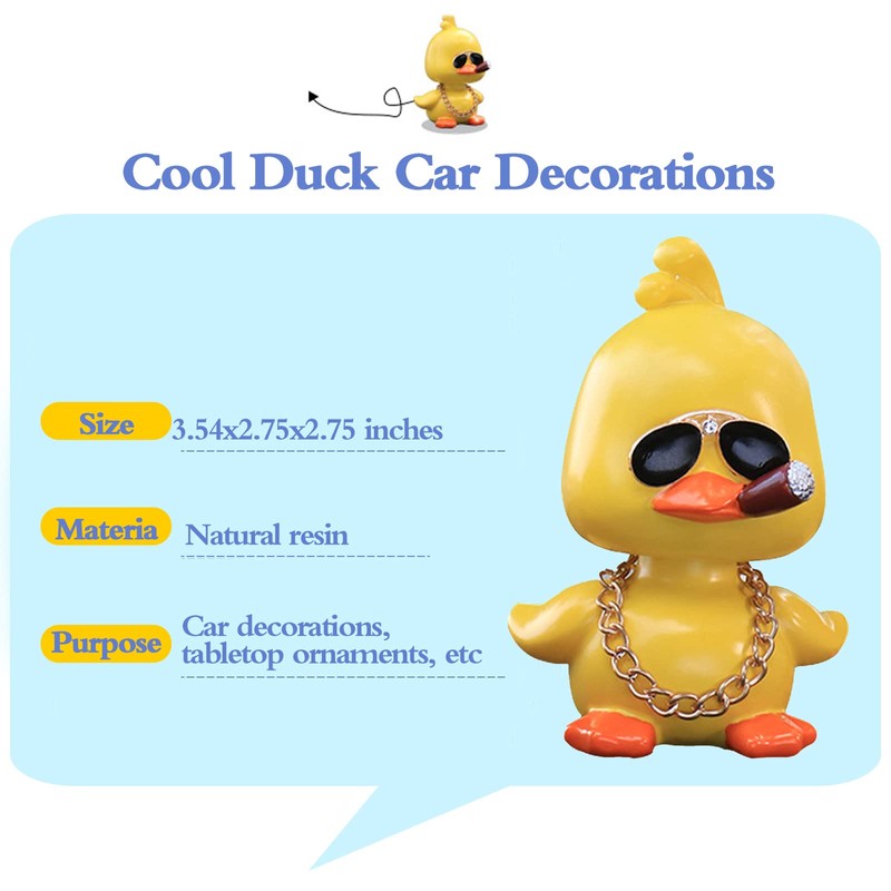 wonuu Shaking Head Duck Cool Car Dashboard Decorations Cute Doll