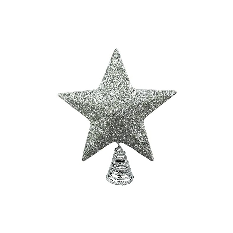 CF Collection Star Tree Topper 12in (Silver Glitter)