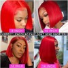 PANDA ANGEL Red Bob Wig Human Hair 13X4 Straight Hd