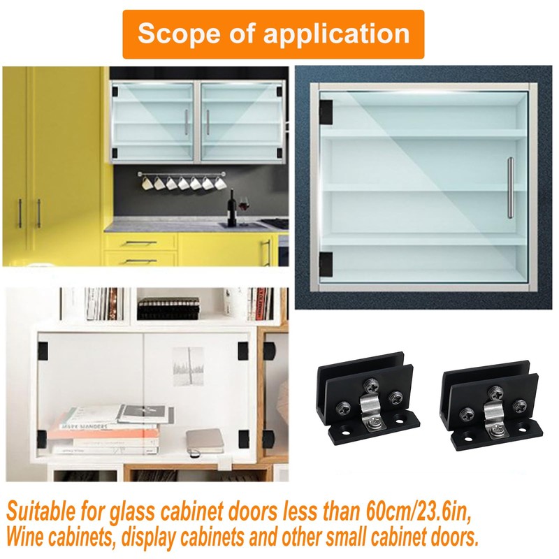 AWEN 4 Pcs Glass Doors Hinge Cupboard Showcase Wine Cabinet