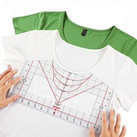 Heclia T-Shirt Ruler for Vinyl Alignment, Precision Measuring Ruler for Heat Press, Sewing, Sublimation, Perfect Placement Aid for Prints, Appliques, DIY Crafts, Professional Textile Finishing