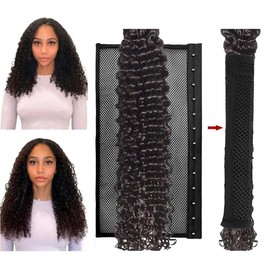 Hair Stretcher Lengthening Net for Curly Hair Prevent Shrinkage Lock Hair Stretcher Looser Curl Wave Hair Ringlets Hair Styling Tools Black 13in 4PCS