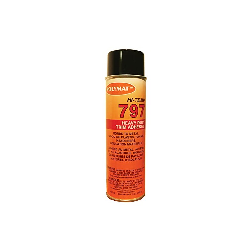 Polymat 797 Hi-Temp Spray Glue Adhesive Bonds POLYETHYLENE to Metal