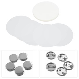 100Pcs Button Maker Parts, Clear Film for Round Badge Button, Transparent Badge Protective Film for DIY Button Maker (25MM)