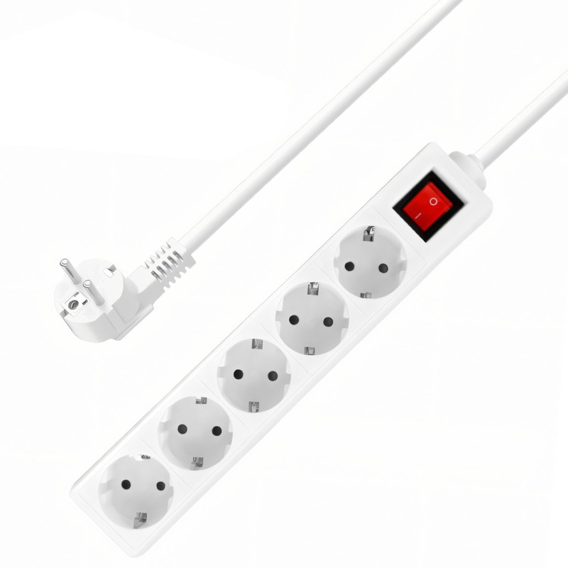 Retoo Power Strip 5-Way Multiple Socket with Switch and 5