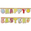 HomestreetUK Happy Easter Cardboard Hanging Sign Pastel Colourful 180cm Banner