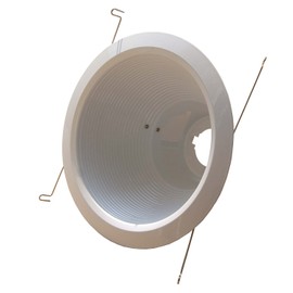 6" Deep Self Flange Air-Shut Baffle Trim for Line Voltage Recessed Light-White