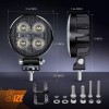 Nilight 3" 12W LED Work Light Bar Round Flood Fog