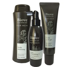 Demi Biob for Men Scalp Cleansing 250ml + Scalp Pack Gel 5.3 oz (150 g) + Force Ricing X 150ml Set
