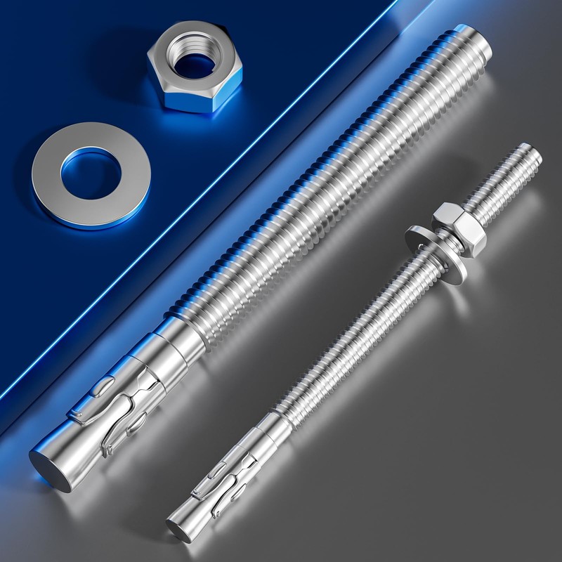 Wensilon 5Pcs 1/2x5-1/2 Inch Standard Fasteners for Heavy-Duty 304 Stainless