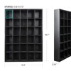 GSM Brands Shot Glass Display Case, Black Wood, Holds Set
