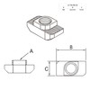 Hammer Nut Slot Nut M6 Slot 8 for Aluminium Profile