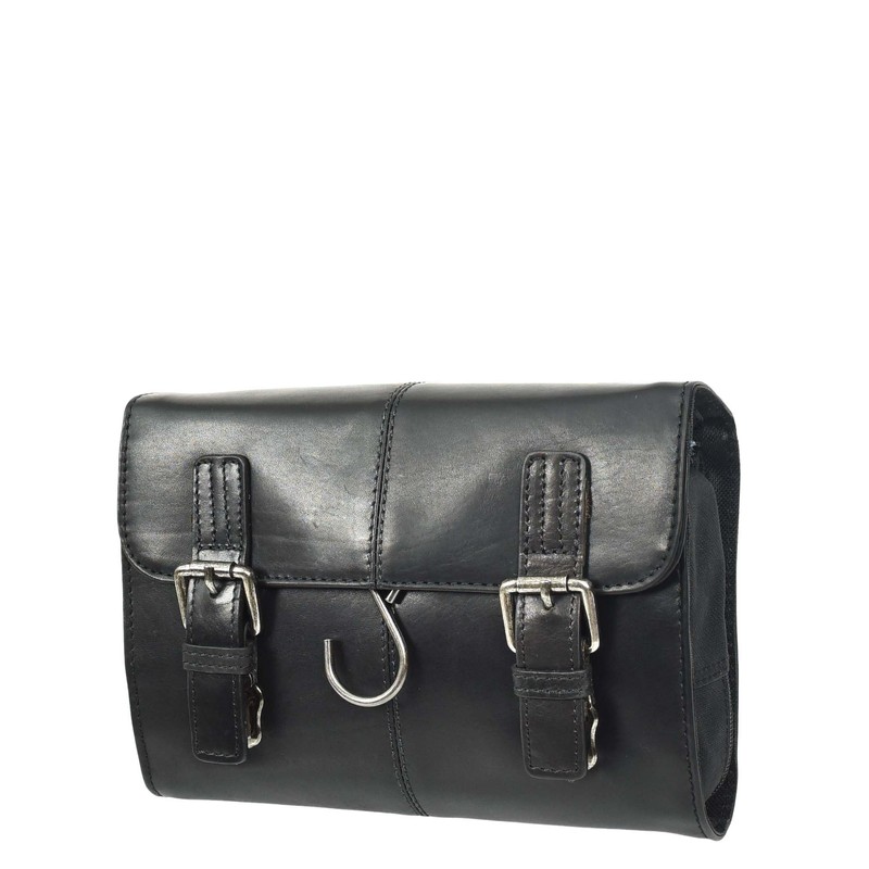 Mens Handmade Real Leather Hanging Toiletry Bag Travel Overnight Wash