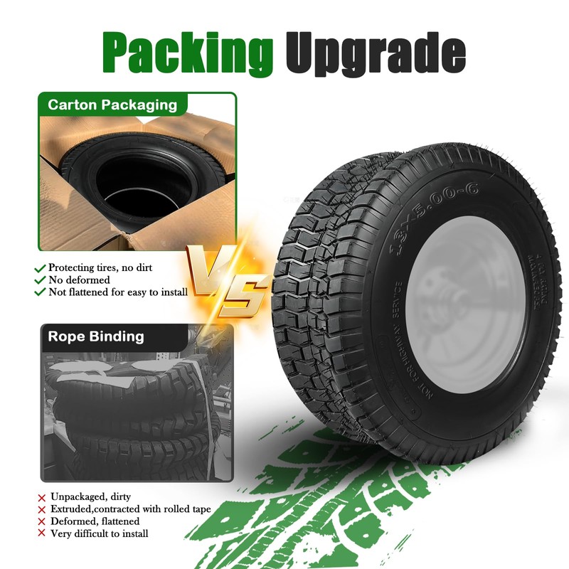 TRIPOWER 13x5.00-6 Lawn Mower Tires - 13x5.00-6 Tire for Tiller