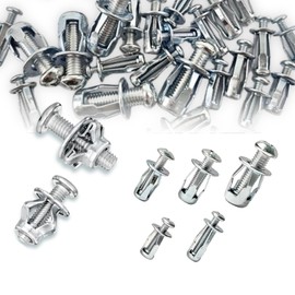 YIRGJERON 50 Set Expansion Screw Petal Nut, M4 M5 M6 M8 Jack Nuts, Carbon Steel Insert Nuts Metal Petal Nuts for Hollow Wall Iron Plastic Pressboard Hardboard Door Anchors Aluminium Cladding Steel