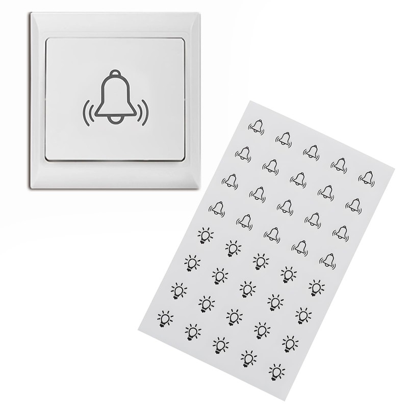 VGOL 40pcs Transparent Switch Sticker Set Bells Stickers Light Symbol